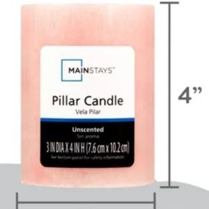 Decorative Mottled Pillar Unscented Candles, 3inch wide by 4inch tall, Pink Mottled Color. The price is inclusive of FREE shipping